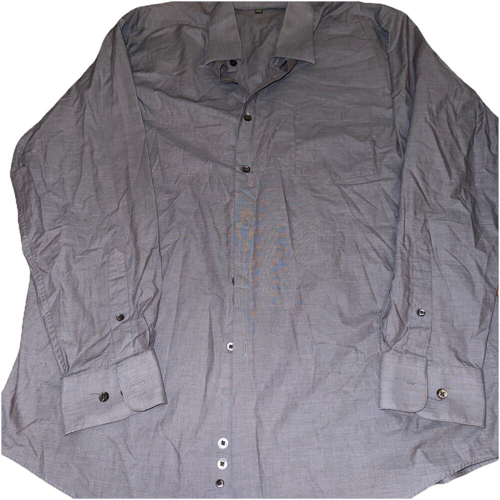 Preowned Daniel Gray Men’s Dress Shirt 16.5 34/35 100% Cotton Gray Long Sleeve